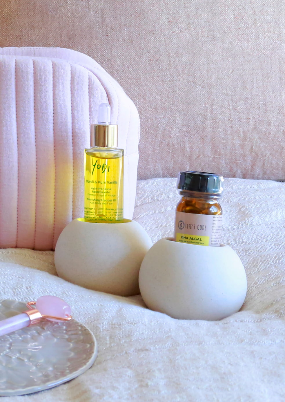 Détail de produits de la trousse de naturopathie Glam & Glow
